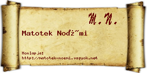 Matotek Noémi névjegykártya